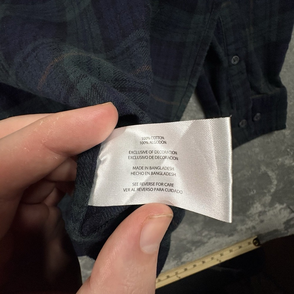 Eddie Bauer Men's L Flannel Plaid‎ LS Button Up Cotton Shirt SEE DESCRIPTION - Picture 4 of 16